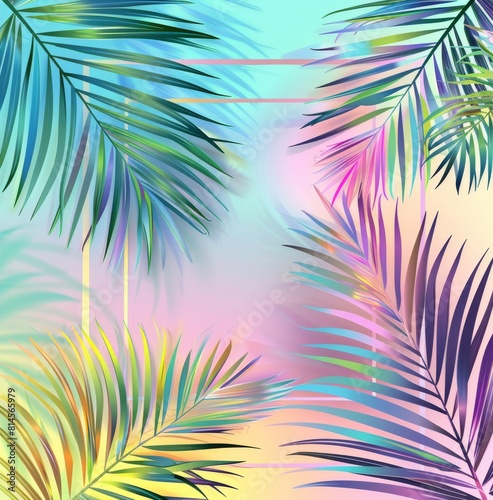 Palm Tree Against Pastel Background
