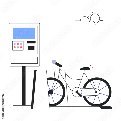 Modern linear illustration of cycle parking 