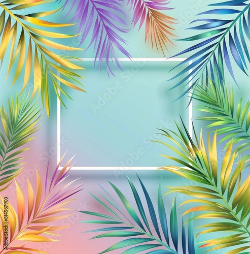 Palm Tree Against Pastel Background