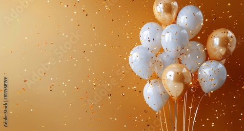 White and Orange Balloons Floating in the Air