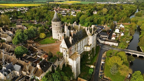 drone photo Châteaudun castle france Europe