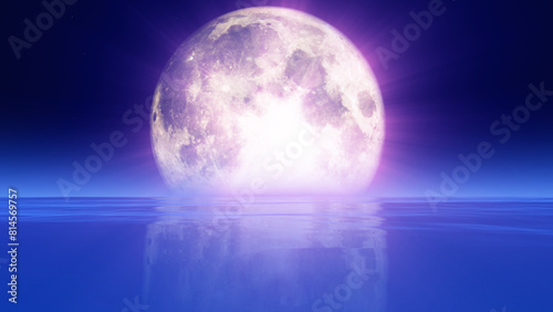 full moon at night abstract illustration