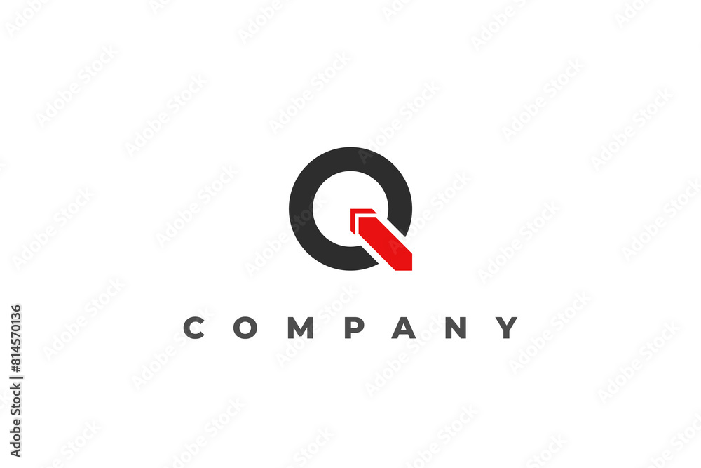 letter q and red arrow logo letter q and red arrow logo