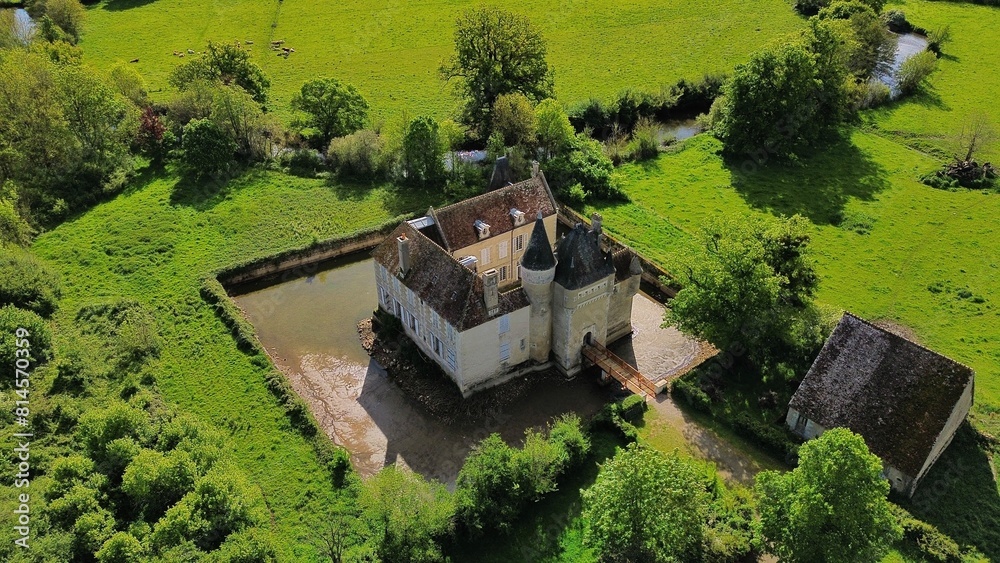 drone photo Plaix castle france Europe drone photo Plaix castle france Europe