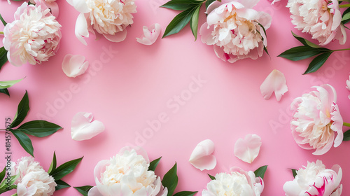 Wallpaper Mural White Peonies on Pink Background - Peonies Stock Videos & Royalty-Free Footage Torontodigital.ca