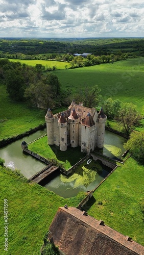 drone photo Chazelet castle France Europe photo