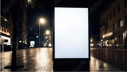 blank billboard at night