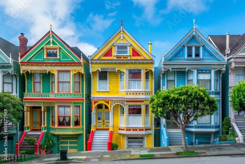 iconic painted ladies victorian houses of san francisco colorful architecture photography