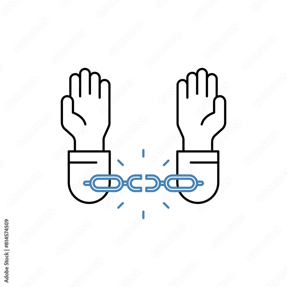 unchained concept line icon. Simple element illustration. unchained concept outline symbol design. unchained concept line icon. Simple element illustration. unchained concept outline symbol design.
