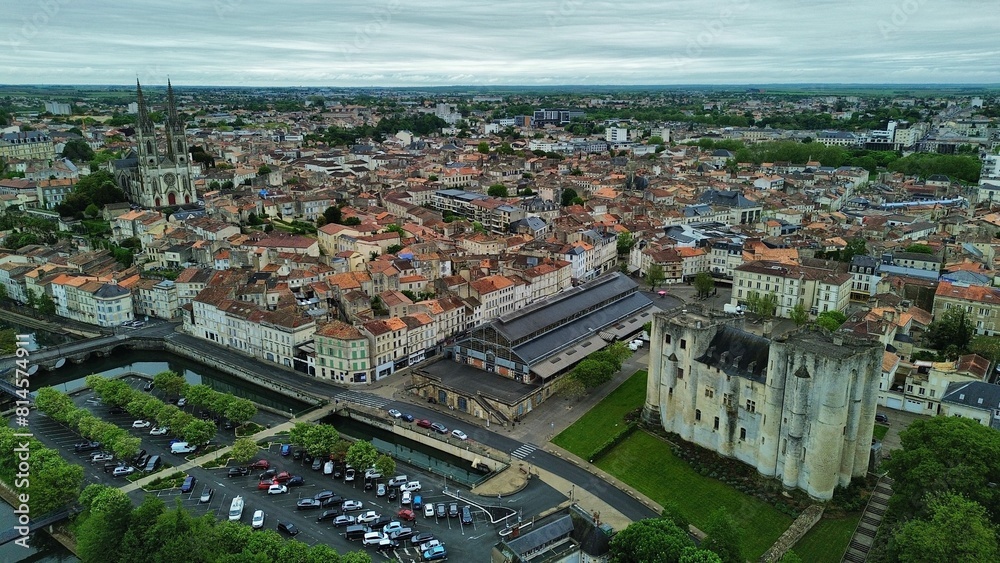 Fototapeta premium drone photo Niort France Europe