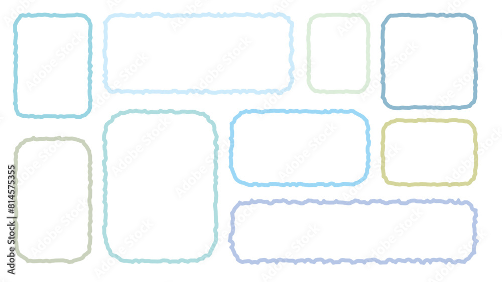 Cute memo of colorful line out speech bubbles. Hand drawn doodle lettering quote frame for text. Set of variety shape sticker. Thinking and chat box. Blue green line speech cloud. Cloud, Box, Blank Cute memo of colorful line out speech bubbles. Hand drawn doodle lettering quote frame for text. Set of variety shape sticker. Thinking and chat box. Blue green line speech cloud. Cloud, Box, Blank