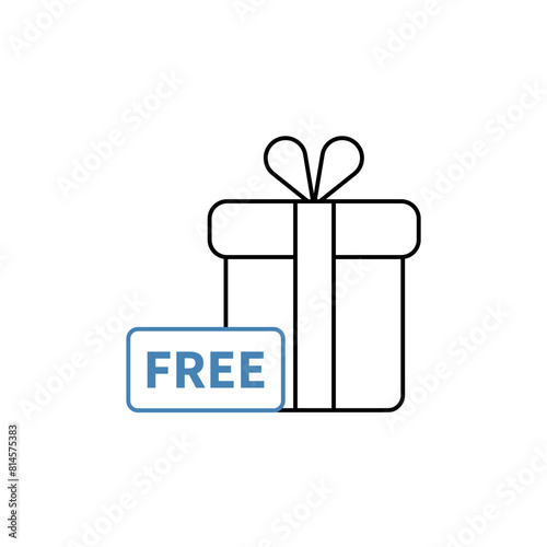 free gift concept line icon. Simple element illustration. free gift concept outline symbol design.