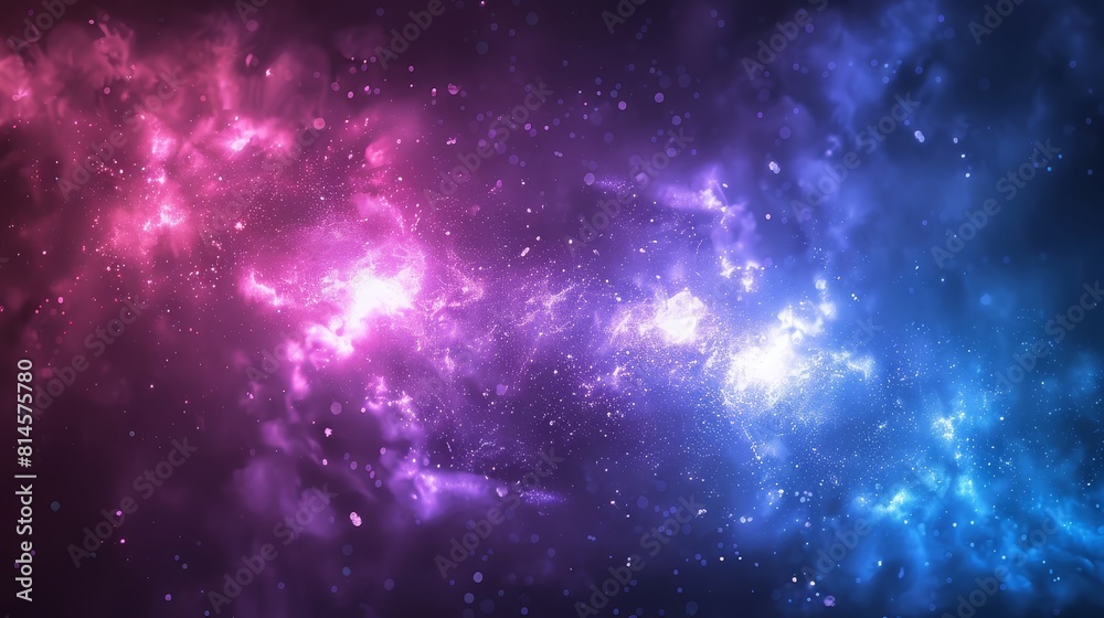 Abstract background image of the Universe with a purple nebula and the brilliance of bright stars in distant space
