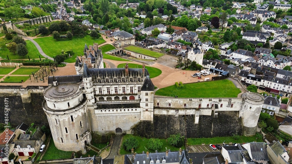 Obraz premium drone photo Amboise royal castle France Europe
