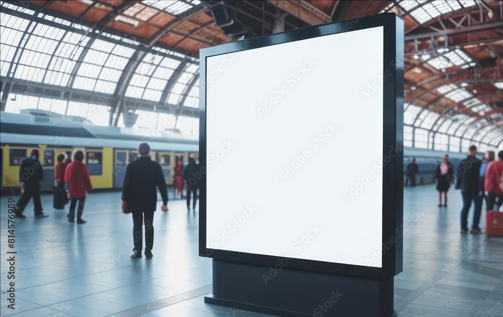 Stand for advertising in the subway. Stand for advertising in the subway.