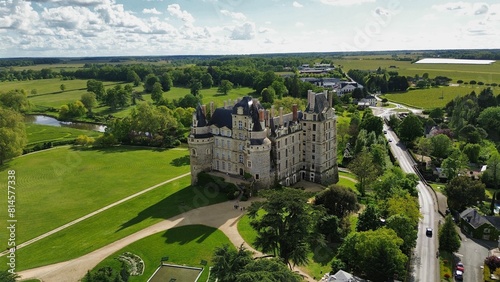 drone photo Brissac castle france Europe photo