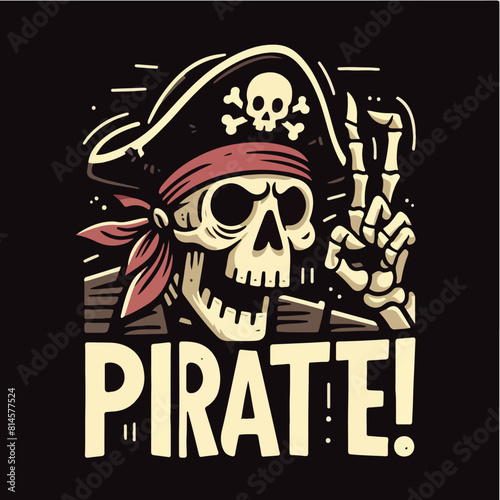vector set of skull and pirate with t shirt design concept © Sabiqul Fahmi