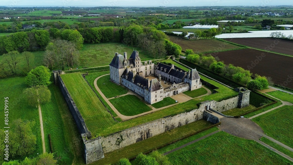 drone photo Kerjean castle france Europe drone photo Kerjean castle france Europe