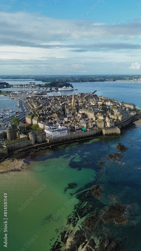 Fototapeta premium drone photo Saint-Malo France Europe
