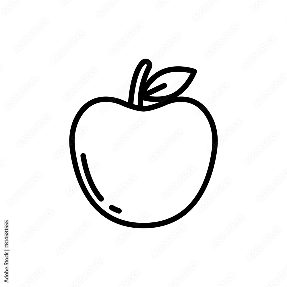 Apple line icon. Fruit icon. Apple icon isolated on white background. Transparent background, minimalist symbol. Vector images Apple line icon. Fruit icon. Apple icon isolated on white background. Transparent background, minimalist symbol. Vector images