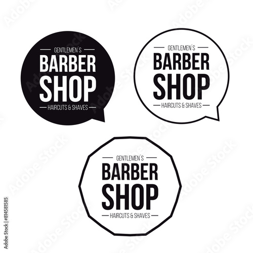 Gentlemens Barber Shop label logo sign