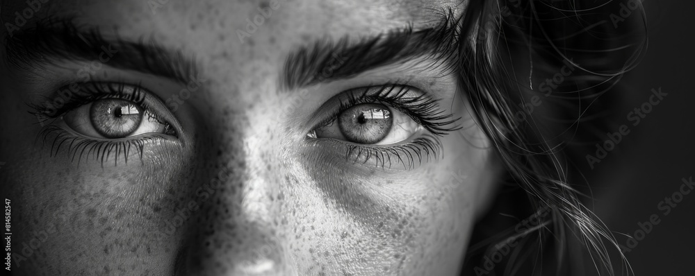 close up portrait in black and white close up portrait in black and white