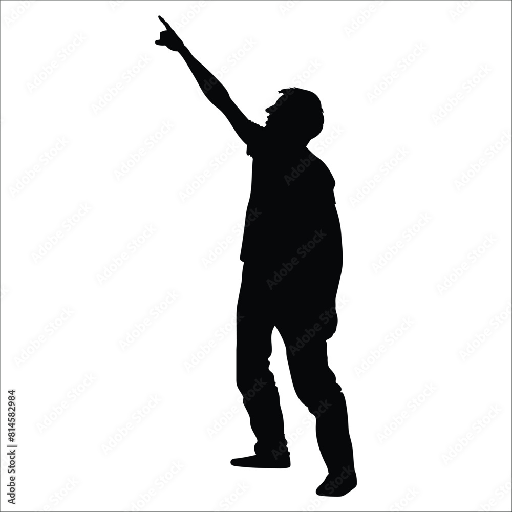 pointing man silhouette vector