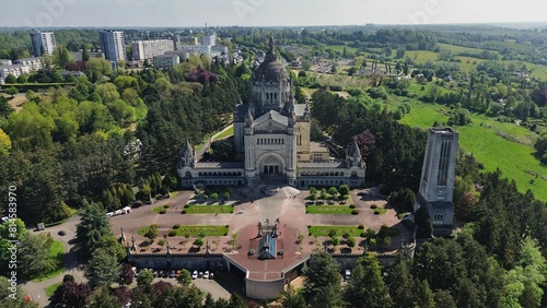 drone photo Saint Theresa basilica Lisieux France Europe photo