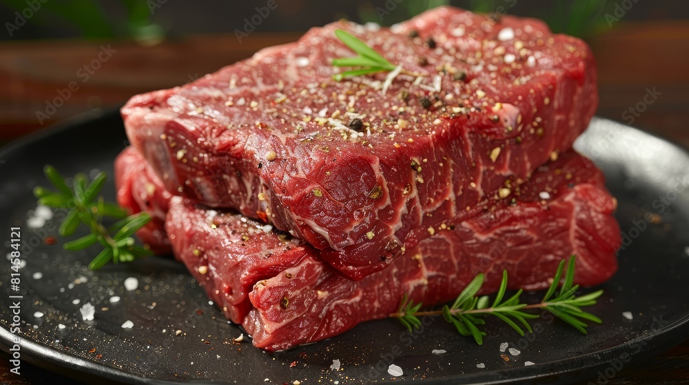 Detailed image of an arm chunk steak, highlighting its juicy, tender texture and seasoning, ideal for culinary promotions