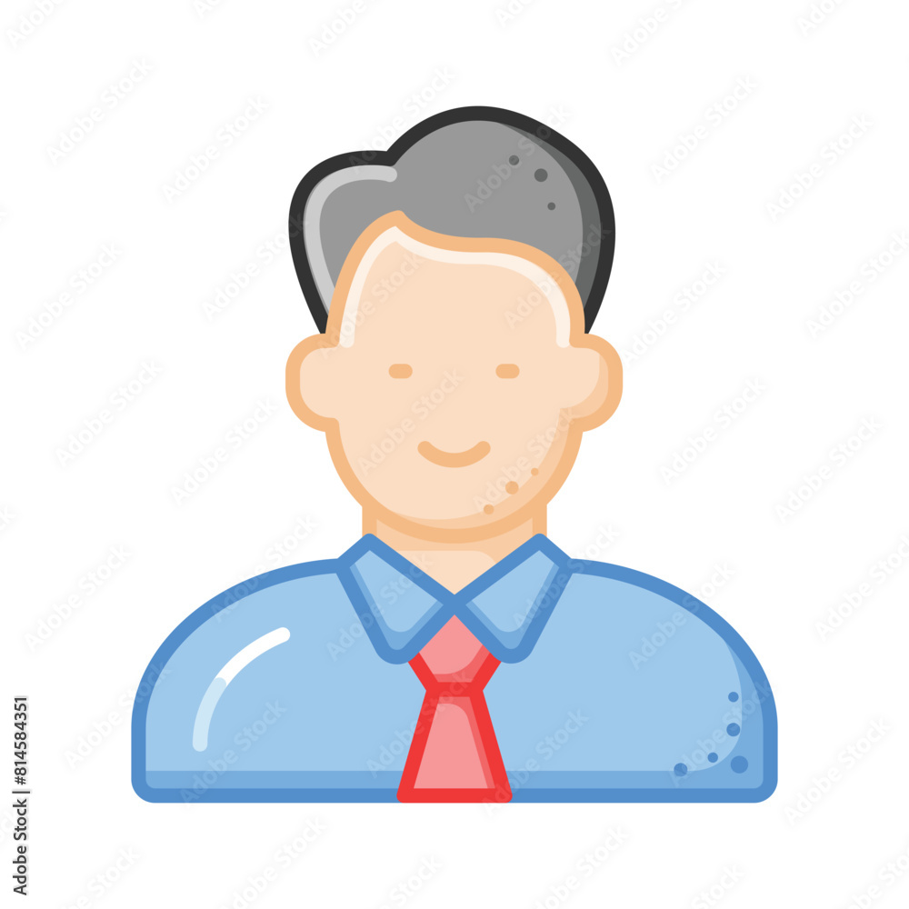 Male avatar showing concept icon of manager in modern style Male avatar showing concept icon of manager in modern style