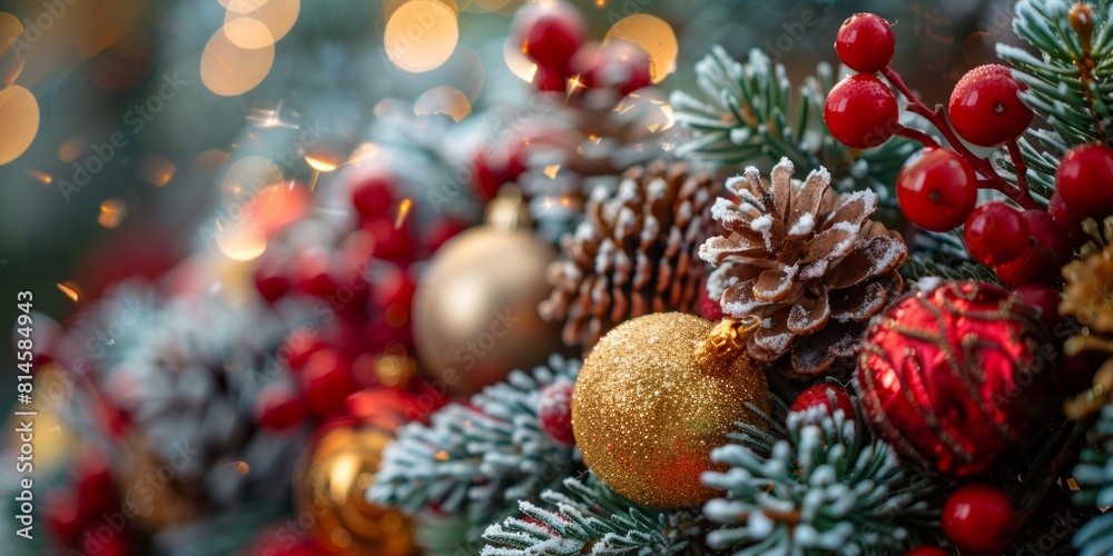 Christmas wreaths decoration Closeup Christmas wreaths decoration Closeup