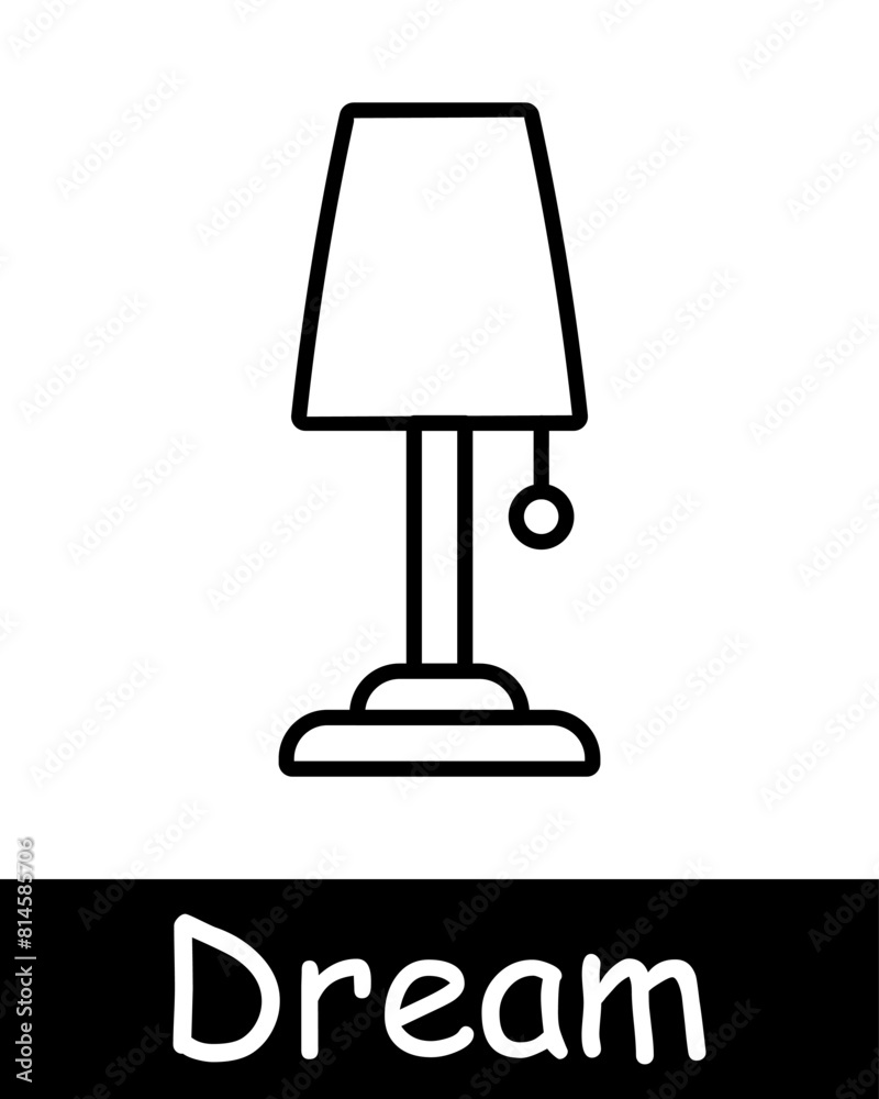 Dream set icon. Slumber, repose, bed, alarm clock, dream catcher, Z, snoring, melatonin, pillow, tablets, pills, sleep cap, lamp, man on doss. Sleep concept. Dream set icon. Slumber, repose, bed, alarm clock, dream catcher, Z, snoring, melatonin, pillow, tablets, pills, sleep cap, lamp, man on doss. Sleep concept.