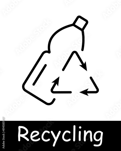 Ecology set icon. Recycling, plastic, reuse, glass, garbage, environmental pollution, bionomics, battery, lithium battery, hand and leaf, bottle. Environment care concept.