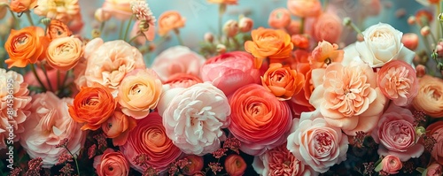 Close up of blooms in botanical photo collage. © Настя Шевчук