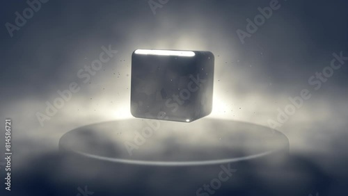 Superconductor material cooled with liquid nitrogen levitating above magnetic plate. Superconductivity magnetic levitation and Meissner effect