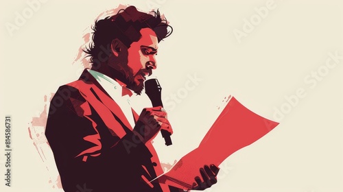 A poet enlivens performances with vivid gestures. photo