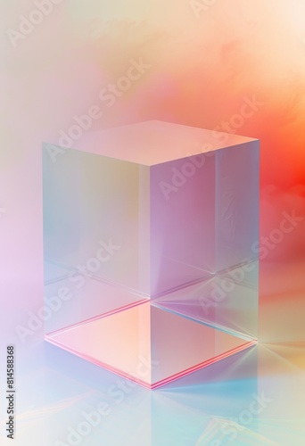 a translucent box with soft pastel colors 
