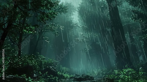 Dense Of Raining Forest Landscape Wallpaper © Fauzan