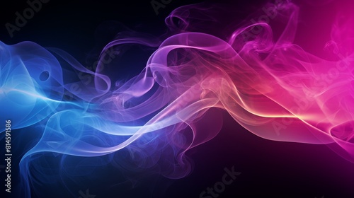 Swirling Smoke Tendrils Rainbow Hues and Stars Wispy tendrils of smoke in vibrant shades of pink