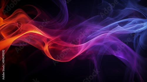 Swirling Smoke Tendrils Rainbow Spectrum with Black Hole Wispy tendrils of smoke in a dazzling array of colors