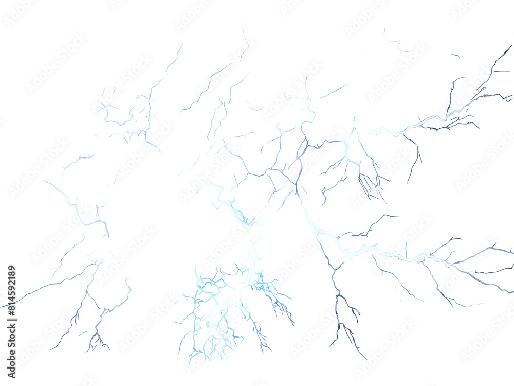 Blue and Whtie color electricity lightning isolated background