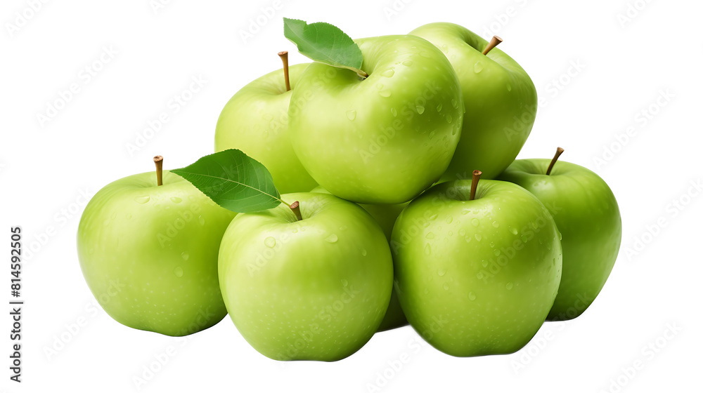 A bunch of green apples with a transparent background. A bunch of green apples with a transparent background.
