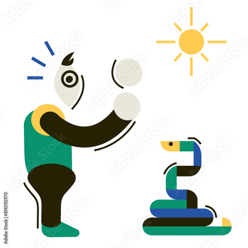 Man met a snake