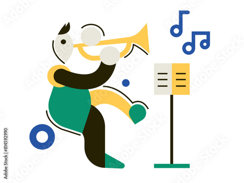 Man plays the trumpet