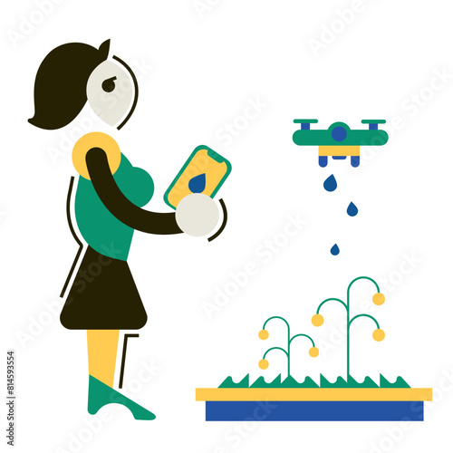 Watering plants by drone