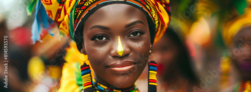 Traditional African Dress: Portrait of a Woman Celebrating Heritage Day,  photo