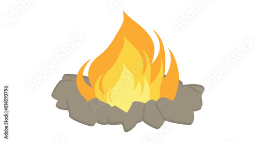 Bonfire flat icon. Vector