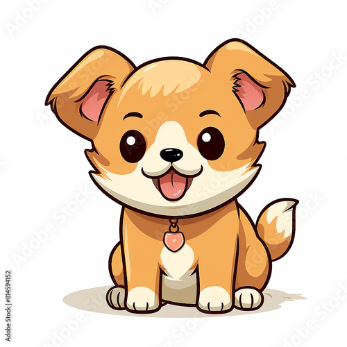 Adorable cute dog isolated sitting on white background