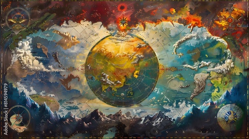 Wallpaper Mural High fantasy maps ,abstract background Torontodigital.ca