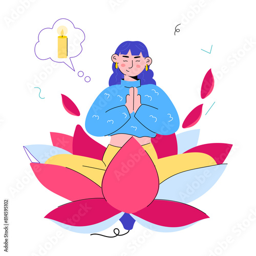 Check this doodle mini illustration of lotus position yoga 